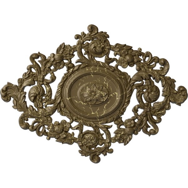 Ekena Millwork Katheryn Ceiling Medallion, Hand-Painted Mississippi Mud Crackle, 22 1/2"W x 30 3/8"H x 1 1/2"P CM30KTMMC - main